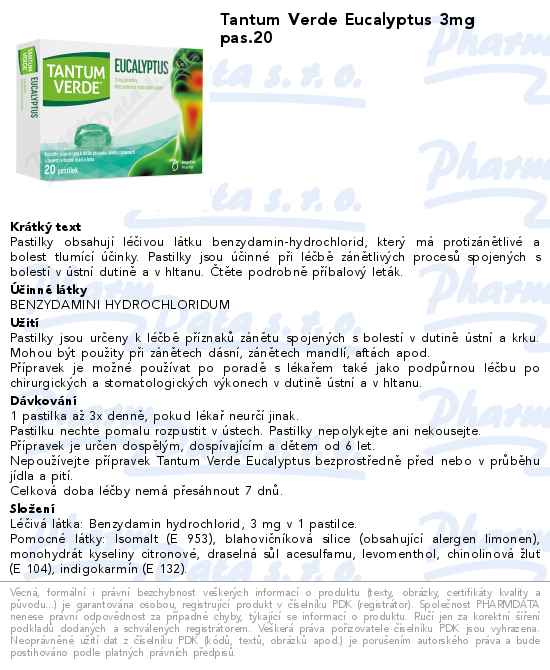 Tantum Verde Eucalyptus 3mg pas.20