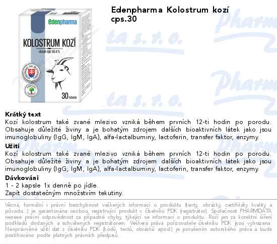 Edenpharma Kolostrum kozĂ­ cps.30