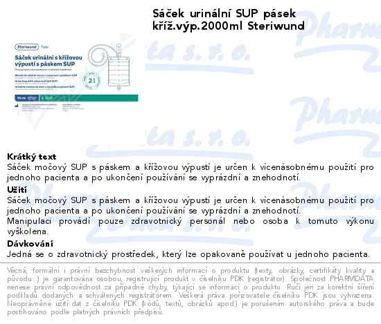 SĂˇÄŤek urinĂˇlnĂ­ SUP pĂˇsek kĹ™Ă­Ĺľ.vĂ˝p.2000ml Steriwund