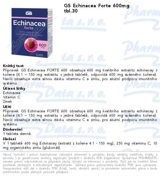 GS Echinacea Forte 600mg tbl.30