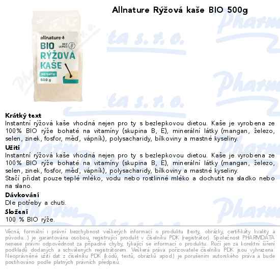 Allnature RĂ˝ĹľovĂˇ kaĹˇe BIO 500g