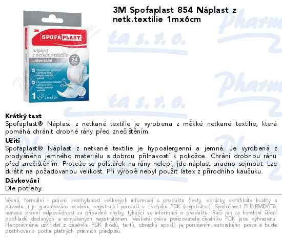 3M Spofaplast 854 NĂˇplast z netk.textilie 1mx6cm