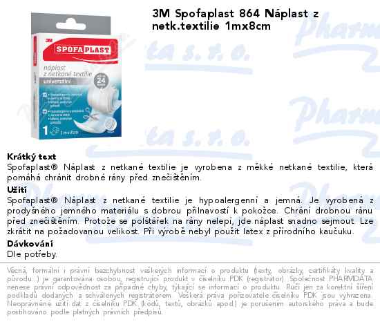 3M Spofaplast 864 NĂˇplast z netk.textilie 1mx8cm