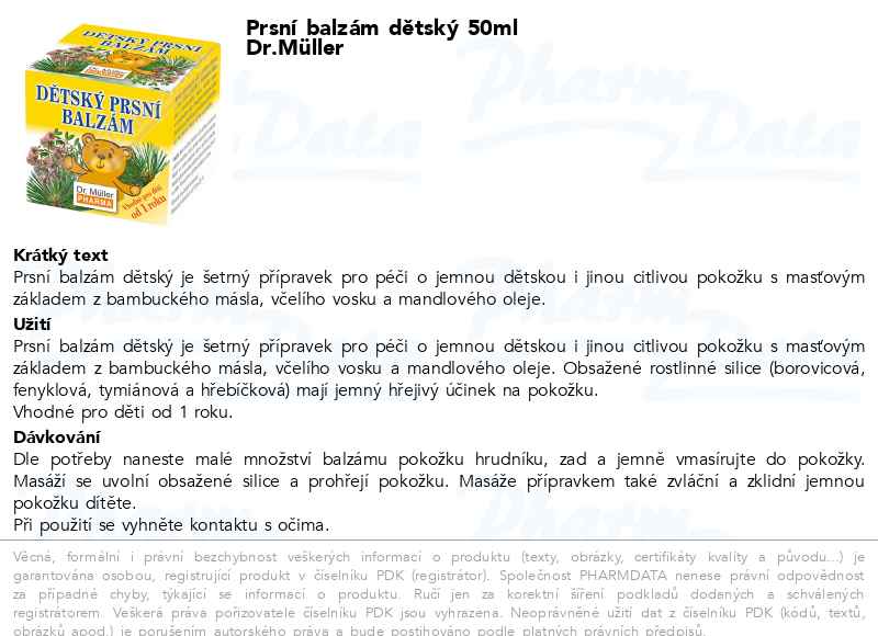 PrsnĂ­ balzĂˇm dÄ›tskĂ˝ 50ml Dr.MĂĽller