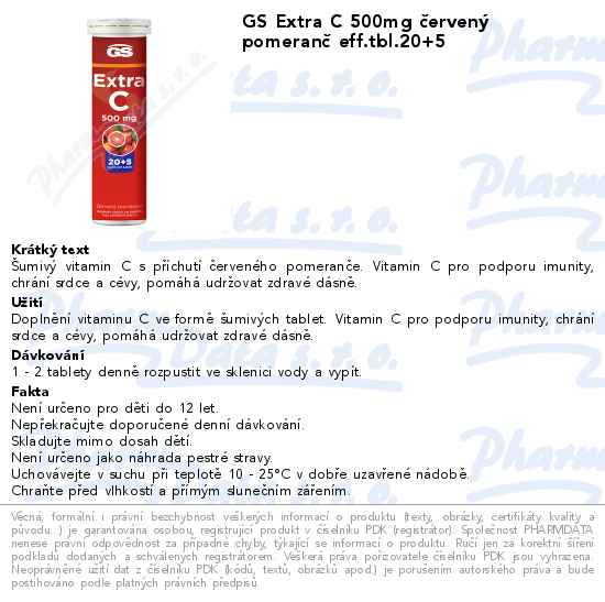 GS Extra C 500 ÄŤervenĂ˝ pomeranÄŤ eff.tbl.20+5