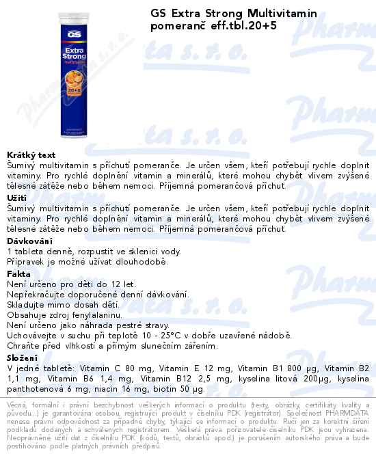 GS Extra Strong Multivitamin pomeranÄŤ eff.tbl.20+5