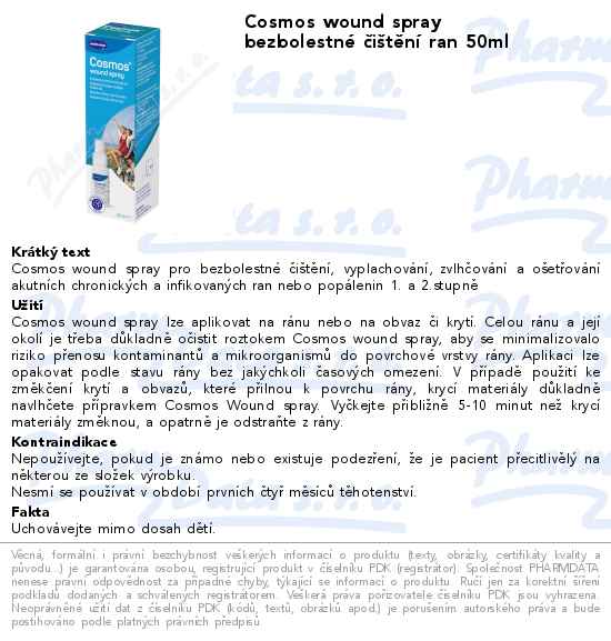 Cosmos wound spray bezbolestnĂ© ÄŤiĹˇtÄ›nĂ­ ran 50ml