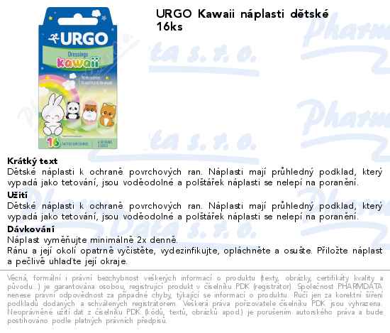 URGO Kawaii nĂˇplasti dÄ›tskĂ© 16ks