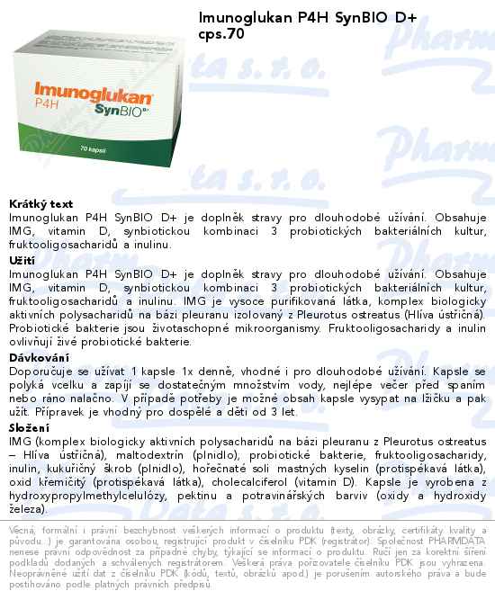 Imunoglukan P4H SynBIO D+ cps.70
