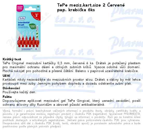 TePe meziz.kart.size 2 ÄŚervenĂ© pap. krabiÄŤka 6ks