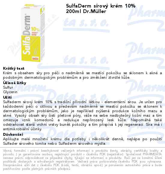 SulfaDerm sĂ­rovĂ˝ krĂ©m 10% 200ml Dr.MĂĽller