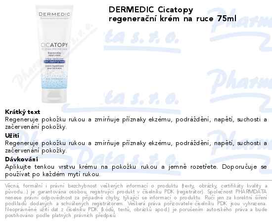 DERMEDIC Cicatopy regeneraÄŤnĂ­ krĂ©m na ruce 75ml