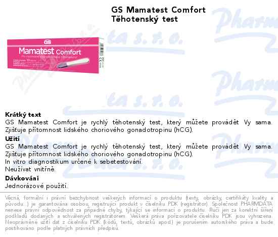 GS Mamatest Comfort TÄ›hotenskĂ˝ test