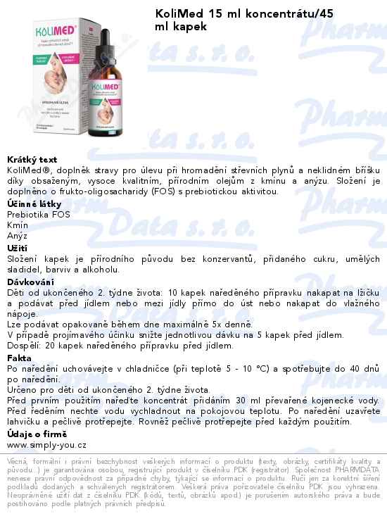 KoliMed 15 ml koncentrĂˇtu/45 ml kapek