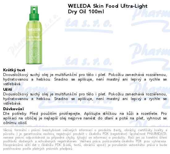 WELEDA Skin Food Ultra-Light Dry Oil 100ml