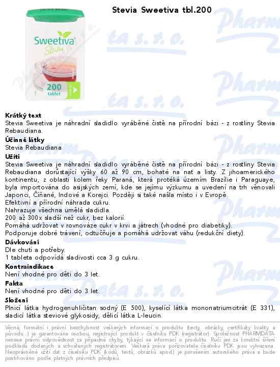 Stevia Sweetiva tbl.200