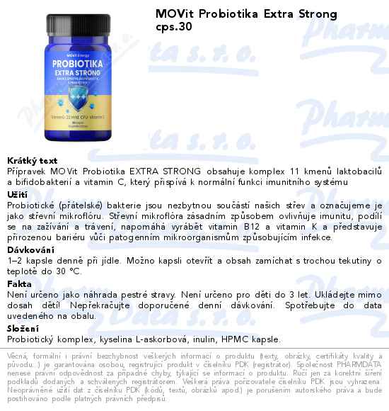 MOVit Probiotika Extra Strong cps.30