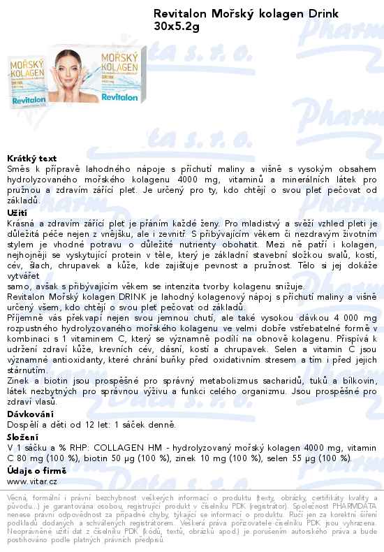 Revitalon MoĹ™skĂ˝ kolagen Drink 30x5.2g