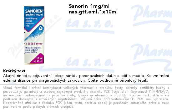 Sanorin 1mg/ml nas.gtt.eml.1x10ml
