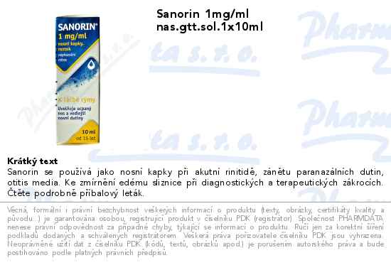 Sanorin 1mg/ml nas.gtt.sol.1x10ml