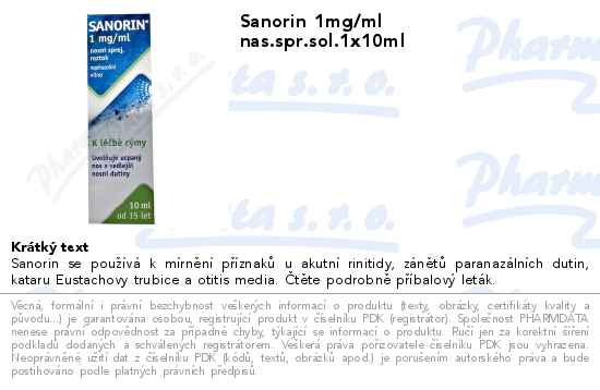 Sanorin 1mg/ml nas.spr.sol.1x10ml