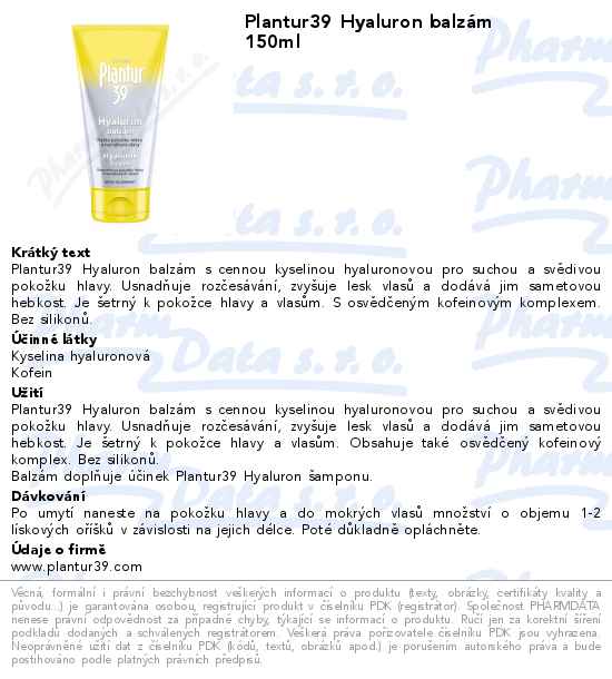 Plantur39 Hyaluron balzĂˇm 150ml