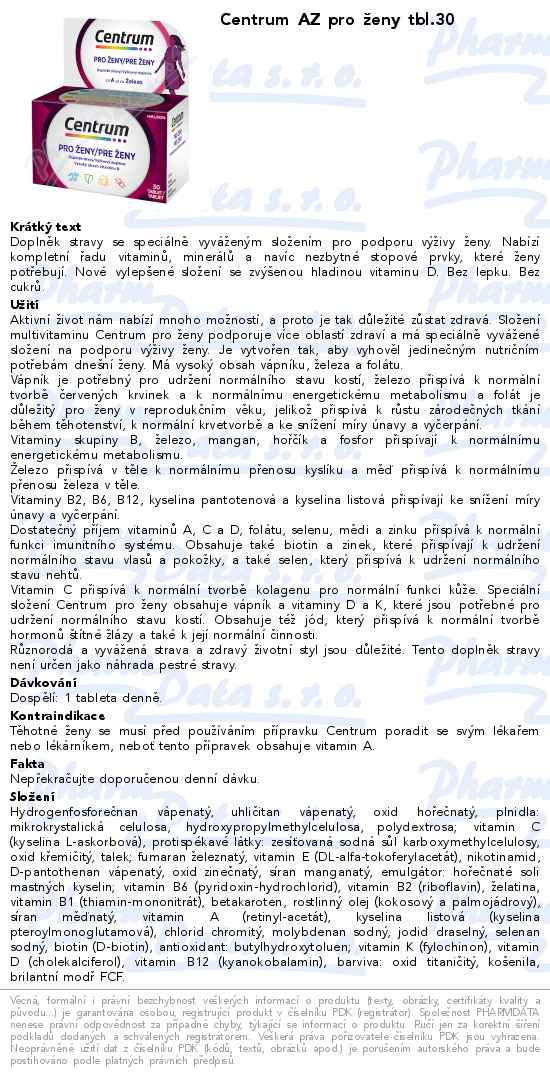 Centrum AZ pro Ĺľeny tbl.30