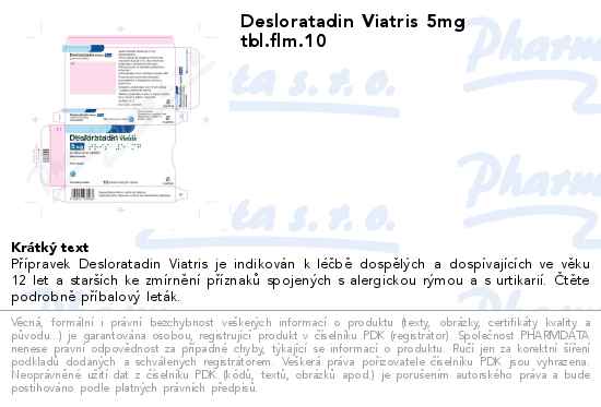 Desloratadin Viatris 5mg tbl.flm.10