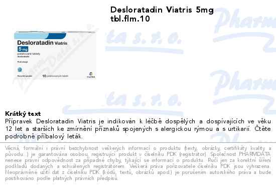 Desloratadin Viatris 5mg tbl.flm.10