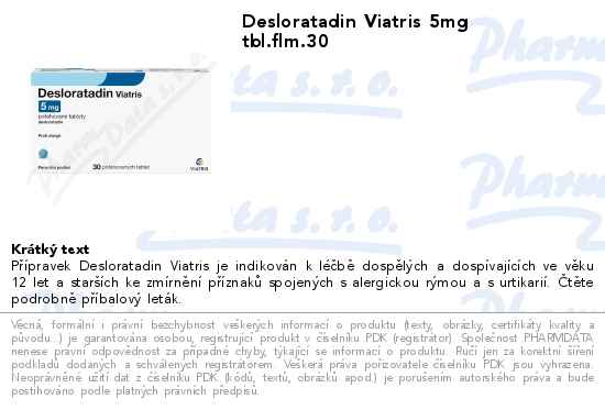 Desloratadin Viatris 5mg tbl.flm.30