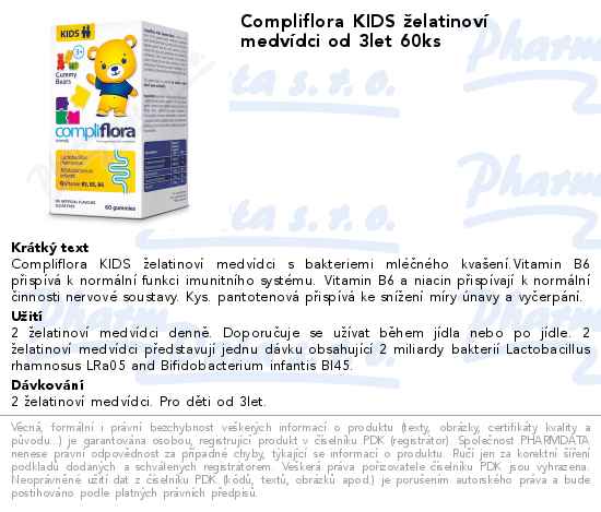 Compliflora KIDS ĹľelatinovĂ­ medvĂ­dci od 3let 60ks