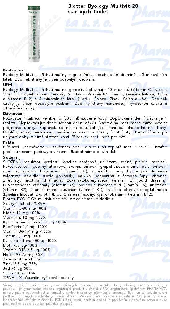 Biotter Byology Multivit 20 ĹˇumivĂ˝ch tablet