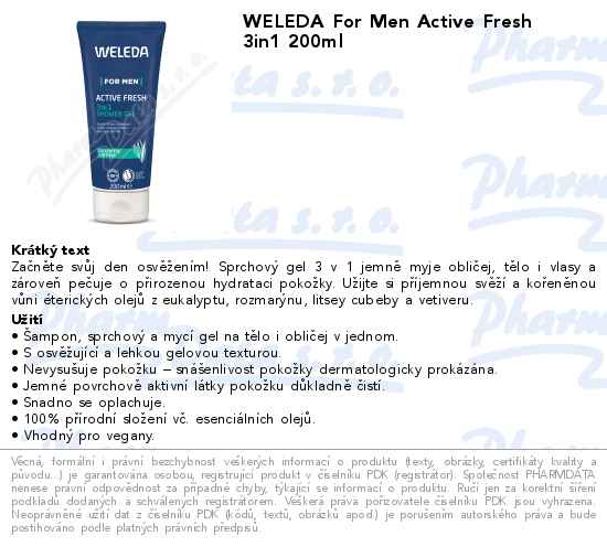 WELEDA For Men Active Fresh 3in1 200ml