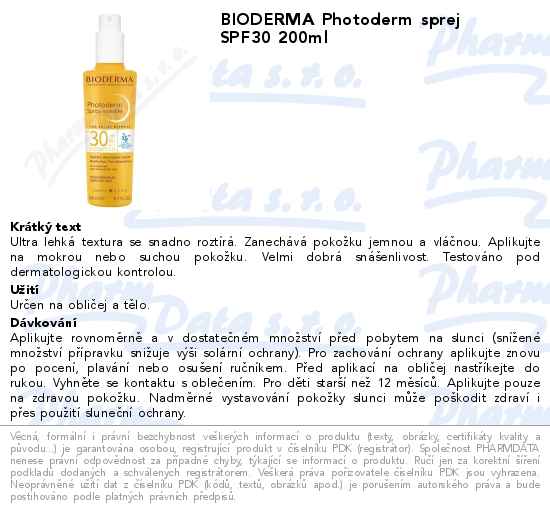BIODERMA Photoderm sprej SPF30 200ml
