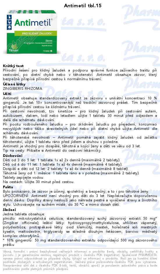 Antimetil tbl.15