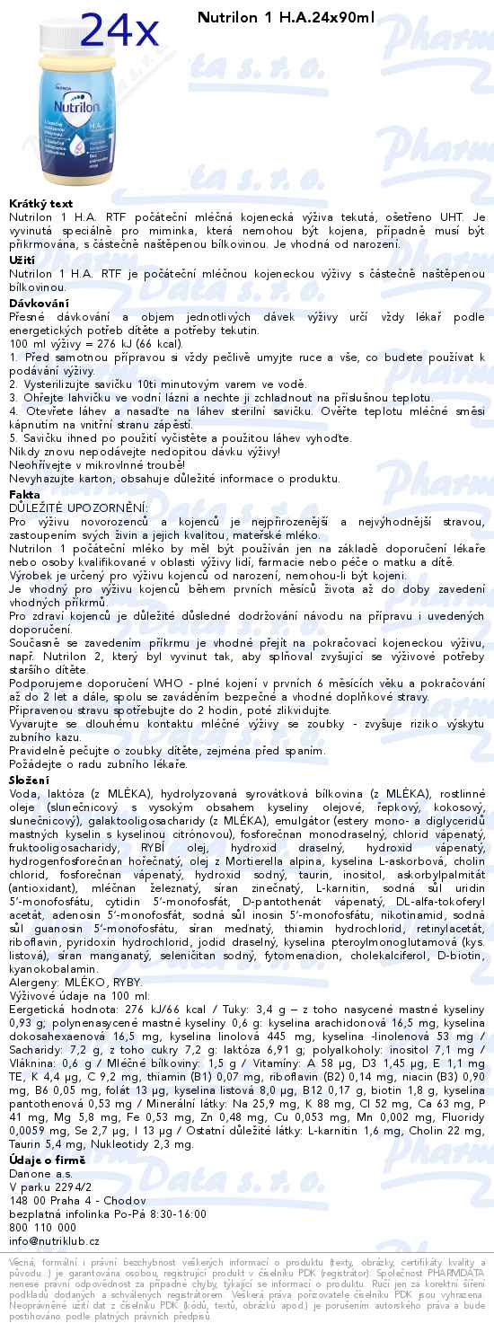 Nutrilon 1 H.A.24x90ml