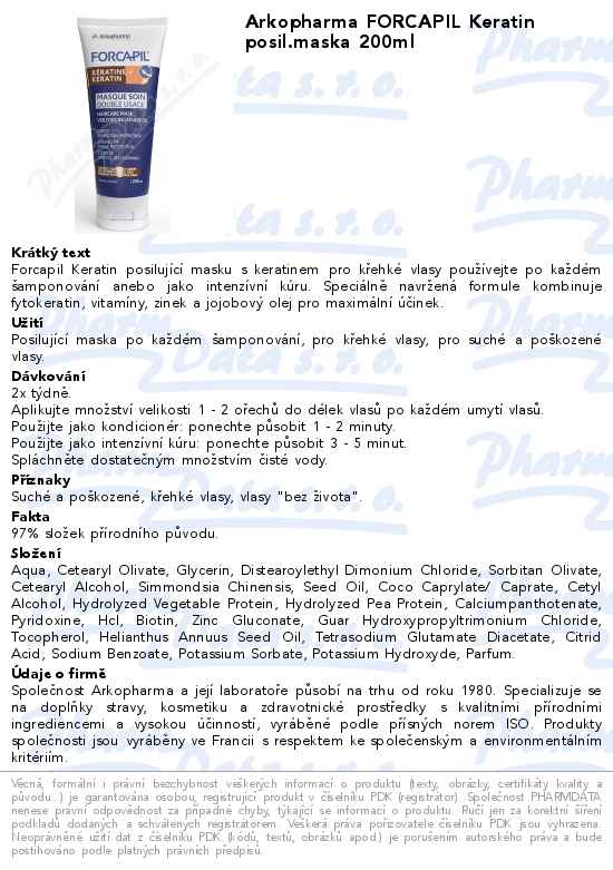 Arkopharma FORCAPIL Keratin posil.maska 200ml