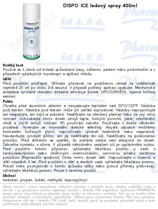 DISPO ICE ledovĂ˝ spray 400ml
