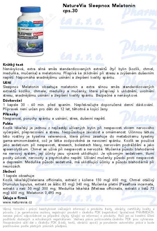 NatureVia Sleepnox Melatonin cps.30