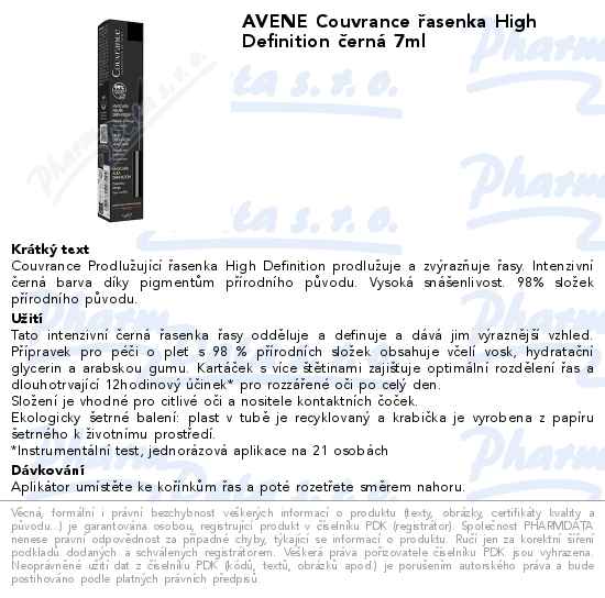 AVENE Couvrance Ĺ™asenka High Definition ÄŤernĂˇ 7ml