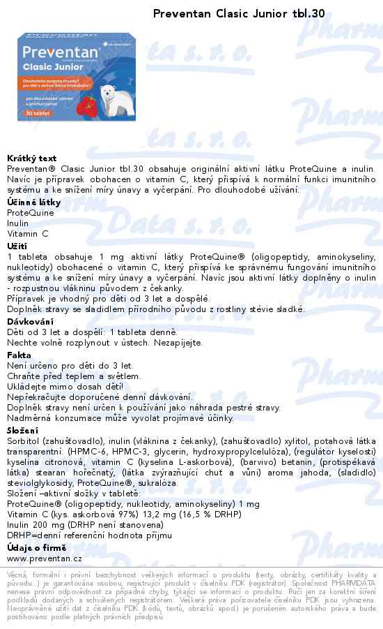 Preventan Clasic Junior tbl.30