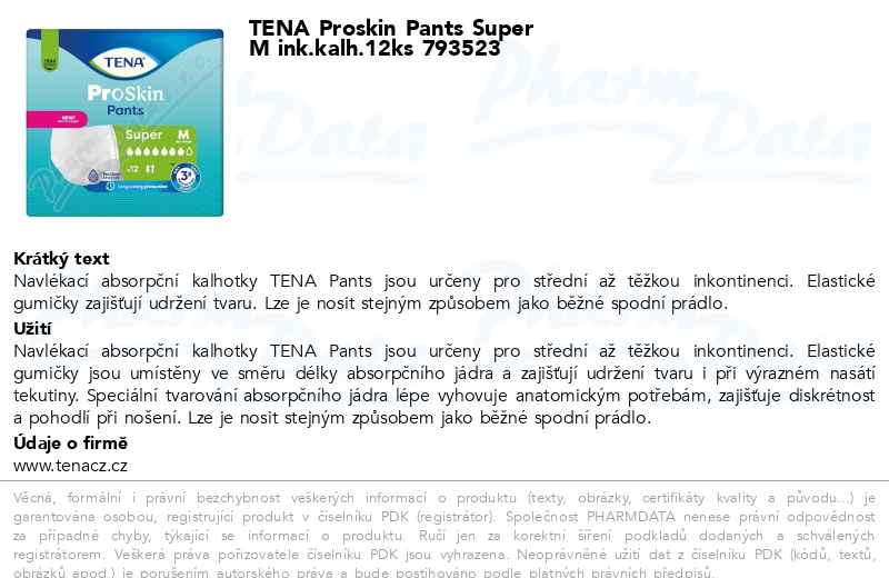 TENA Proskin Pants Super M ink.kalh.12ks 793523