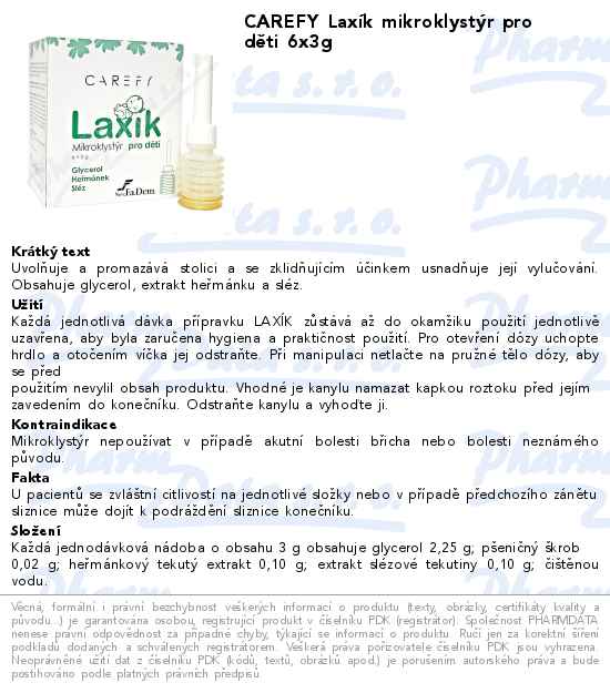 CAREFY LaxĂ­k mikroklystĂ˝r pro dÄ›ti 6x3g