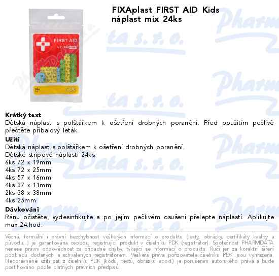 FIXAplast FIRST AID Kids nĂˇplast mix 24ks