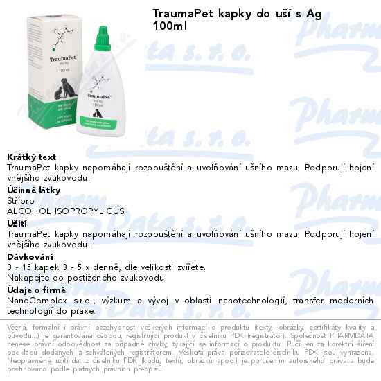 TraumaPet kapky do uĹˇĂ­ s Ag 100ml