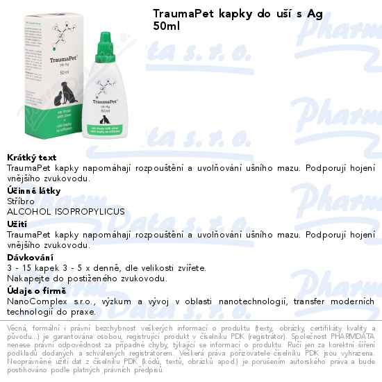 TraumaPet kapky do uĹˇĂ­ s Ag 50ml