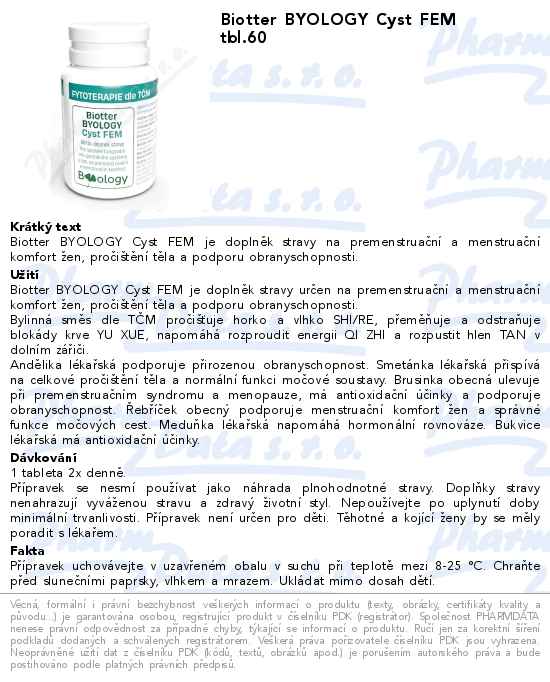 Biotter BYOLOGY Cyst FEM tbl.60