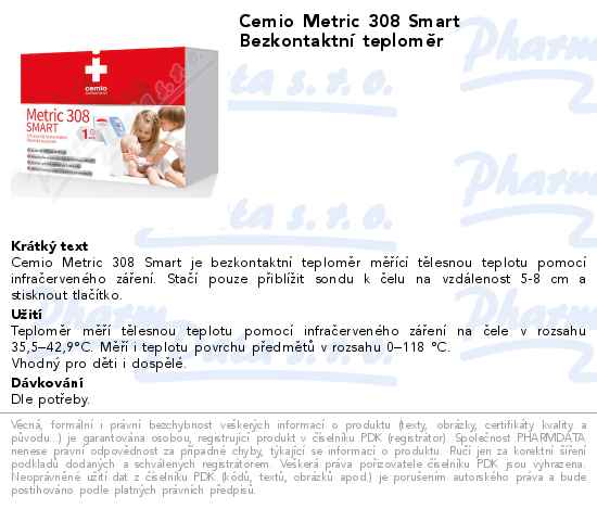 Cemio Metric 308 Smart BezkontaktnĂ­ teplomÄ›r