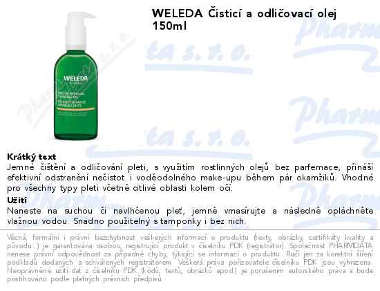 WELEDA ÄŚisticĂ­ a odliÄŤovacĂ­ olej BIO 150ml