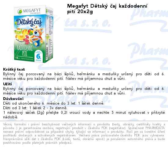 Megafyt DÄ›tskĂ˝ ÄŤaj KaĹľdodennĂ­ pitĂ­ 20x2g